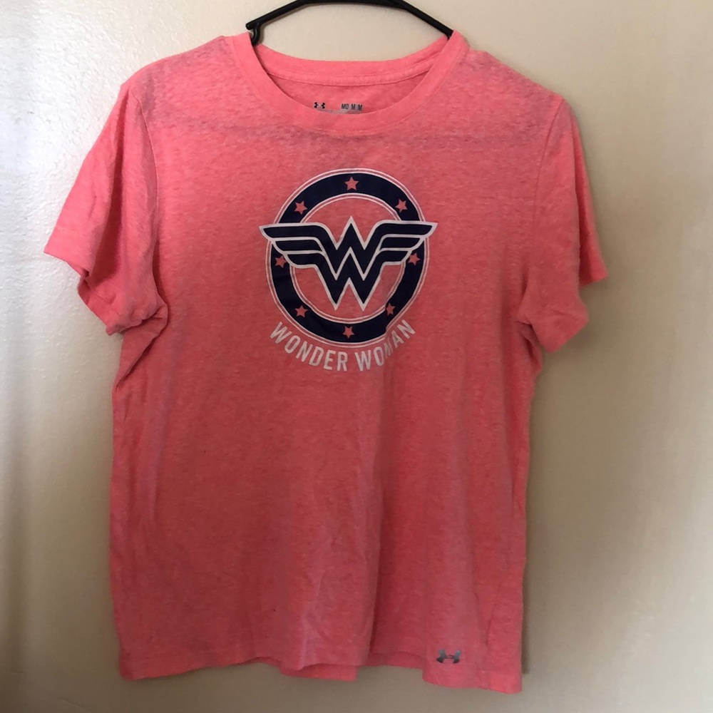 Pink Under Armour workout tee
